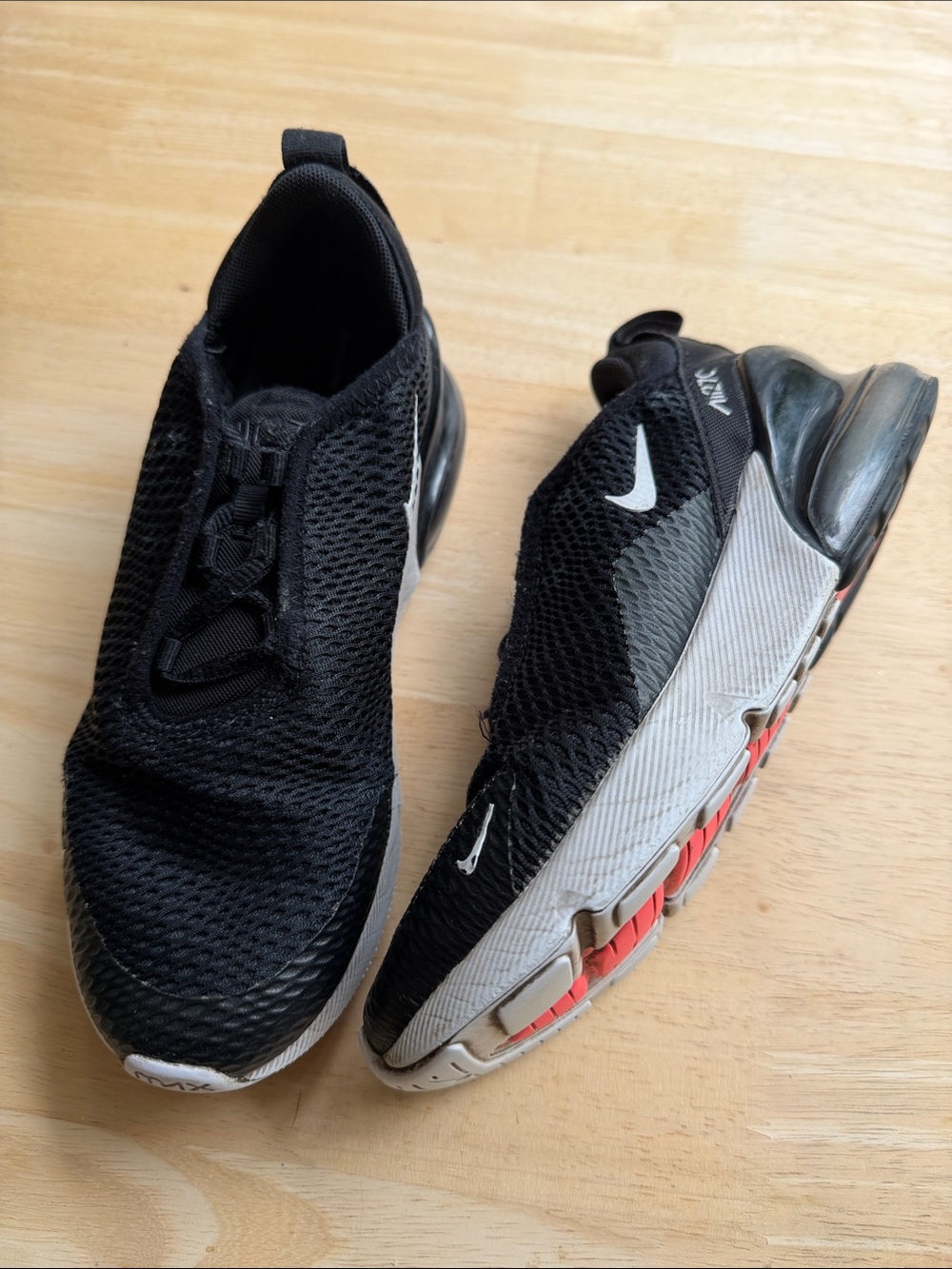 Nike 270 Boys Sneakers Black White 3